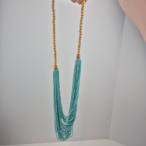 Joan‎ Rivers Classics Collection Aqua Seed Bead Multi Strand Necklace 36" - Picture 13 of 16